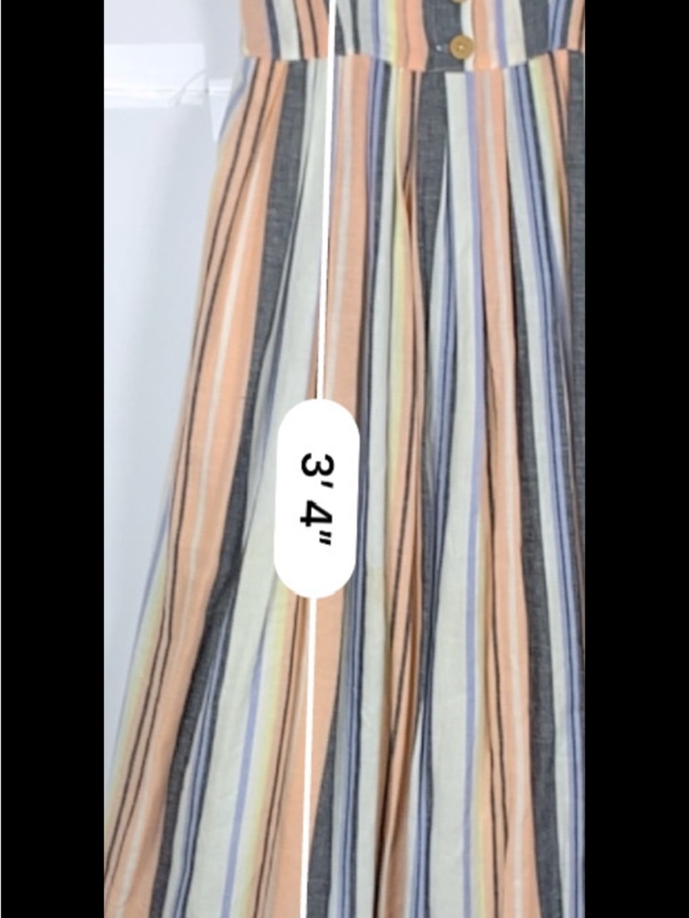Free People Lilah Stripe Midi Sundress Small Cotton Button Front Pockets - Picture 7 of 12